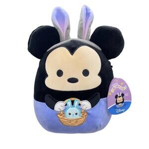 Disney Squishmallows Mickey Mouse 8” Plush Bunny Ears Easter 2024 NWT